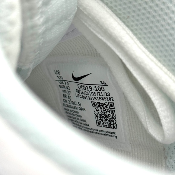 Nike Air Force 1 Womens AF1 Shadow Triple White Shoes Sz 10 New CI0919-100 - Picture 5 of 11